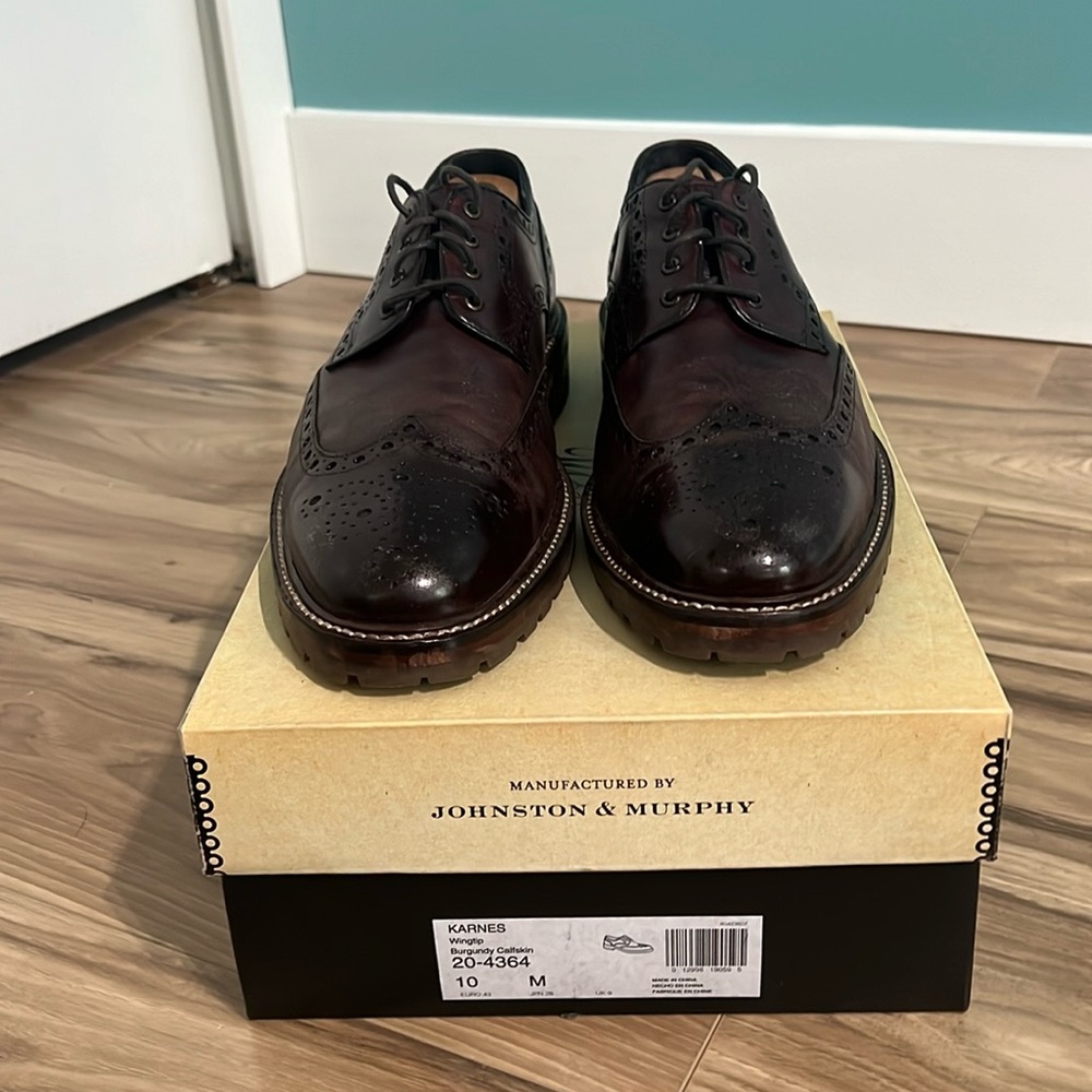 Johnston & Murphy Karnes wing tip burgundy